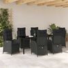 vidaXL Conjunto de Comedor de Jard&iacute;n 7 pcs Negro rat&aacute;n sint&eacute;tico