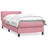 vidaXL Cama box spring con colch&oacute;n terciopelo rosa 100x220 cm