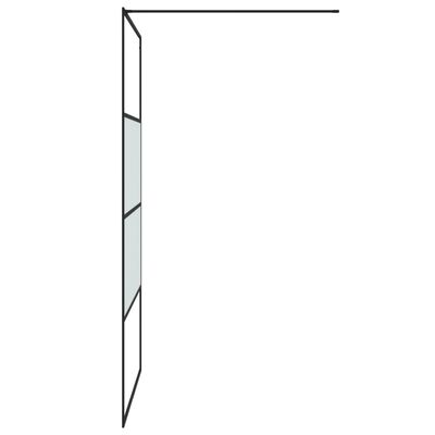vidaXL Mampara de ducha vidrio ESG semiesmerilado negro 115x195 cm