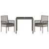 vidaXL Conjunto de Comedor de Jard&iacute;n 3 pcs Gris rat&aacute;n sint&eacute;tico