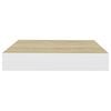 vidaXL Estante flotante pared 2 uds MDF roble y blanco 23x23,5x3,8 cm