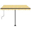 vidaXL Toldo autom&aacute;tico LED sensor de viento amarillo blanco 300x250cm