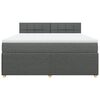 vidaXL Cama box spring con colch&oacute;n tela gris oscuro 180x200 cm