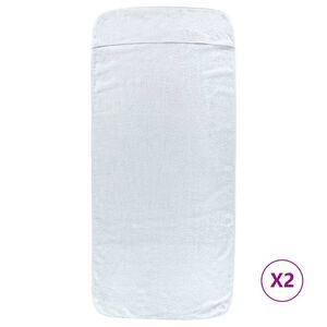 vidaXL Toallas de playa 2 uds tela blanco 400 g/m&sup2; 60x135 cm