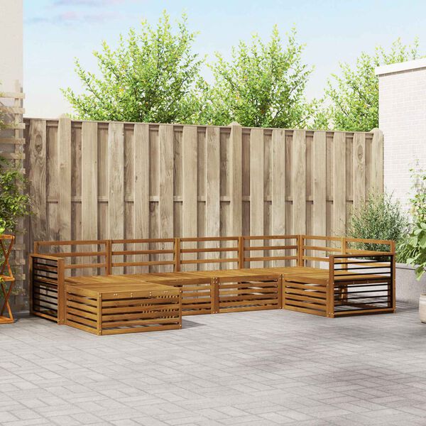 vidaXL Conjunto de sof&aacute;s de exterior 6 pcs Natural