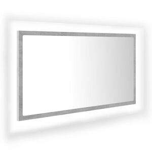 vidaXL Espejo de ba&ntilde;o acr&iacute;lico gris hormig&oacute;n 80x8,5x37 cm