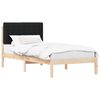 vidaXL Estructura de Cama con Cabecera Tapizada Natural y negro