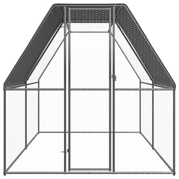 vidaXL Jaula gallinero de exterior de acero galvanizado 2x4x2 m