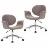 vidaXL Sillas de comedor giratorias 2 unidades tela gris taup&eacute;