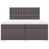 vidaXL Cama box spring con colch&oacute;n cuero sint&eacute;tico gris 200x200 cm