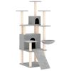 vidaXL Rascador para gatos con postes de sisal gris claro 154 cm