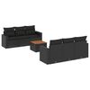 vidaXL Set de comedor de jard&iacute;n 7 pzas y cojines rat&aacute;n sint&eacute;tico negro