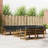 vidaXL Conjunto de sof&aacute;s de exterior 9 pcs Natural y Antracita