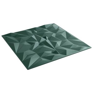 vidaXL Paneles de pared 12 uds. 50 x 50 cm Verde Amatista Espuma XPS