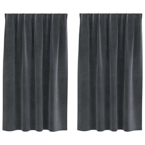 vidaXL Cortinas opacas 2 uds. Gris Claro 140 x 140 cm Terciopelo