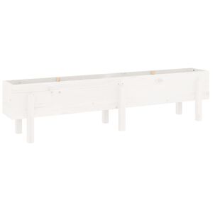 vidaXL Arriate elevado de jard&iacute;n madera maciza pino blanco 160x30x38cm