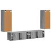 vidaXL Conjunto de mueble para TV de pared 4 pcs Gris Sonoma