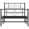 vidaXL Estructura cama sin colch&oacute;n con estribo metal negro 80x200 cm