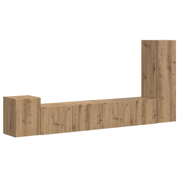 vidaXL Conjunto de mueble de TV 3 pcs Roble artesanal