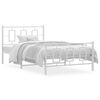 vidaXL Estructura cama sin colch&oacute;n con estribo metal blanco 107x203 cm