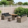 vidaXL Conjunto de sof&aacute;s de jard&iacute;n 11 pcs Gris rat&aacute;n sint&eacute;tico
