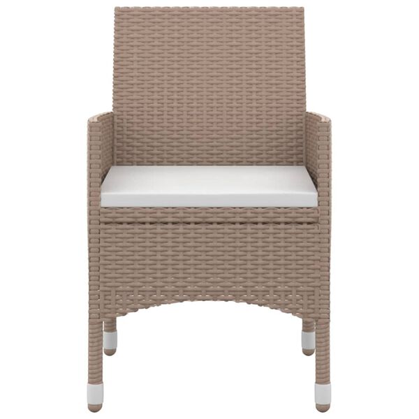 vidaXL Set comedor de jard&iacute;n 5 pzas y cojines rat&aacute;n sint&eacute;tico y vidrio