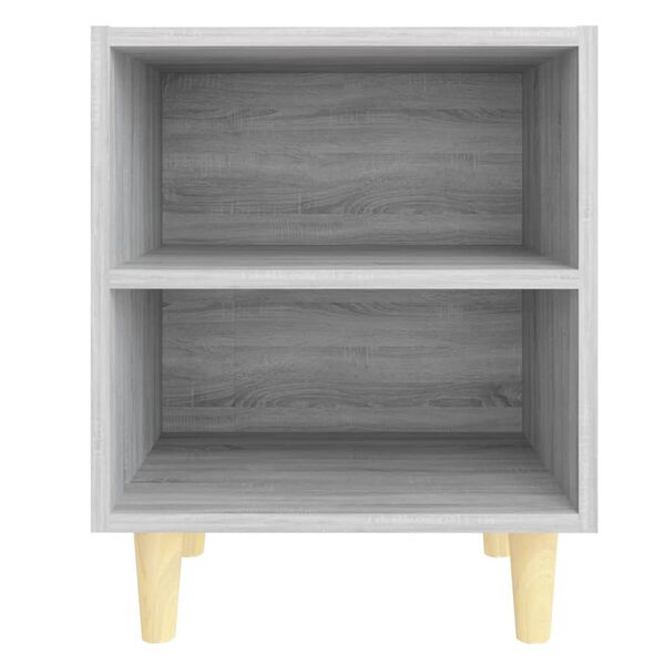 vidaXL Mesita de noche con patas de madera gris Sonoma 40x30x50 cm