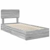 vidaXL Cama con almacenamiento con cabecera Gris Sonoma 100 x 200 cm