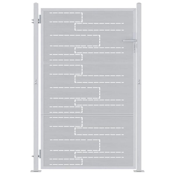 vidaXL Puerta de jardín Plateado 100 x 125 cm Acero inoxidable