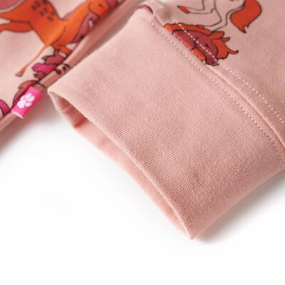 Pijama infantil de manga larga rosa claro 92