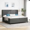 vidaXL Cama tipo Box Spring con colch&oacute;n Gris oscuro 200 x 200 cm tela