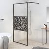 vidaXL Mampara ducha vidrio esmerilado dise&ntilde;o piedras negro 100x195 cm