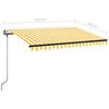 vidaXL Toldo autom&aacute;tico LED sensor de viento amarillo blanco 350x250cm