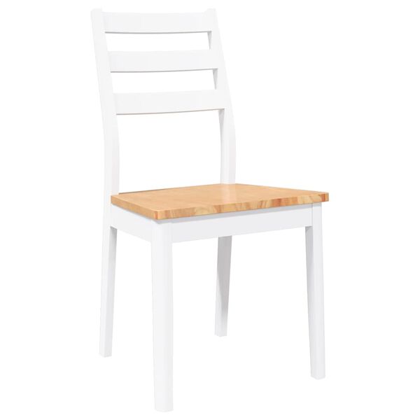 vidaXL Sillas de comedor 2 unidades madera maciza de caucho blanco