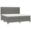 vidaXL Cama box spring con colch&oacute;n tela gris oscuro 200x200 cm