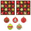 vidaXL Juego de bolas navide&ntilde;as 32 uds. Verde claro y rojo &Oslash; 6 cm