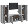 vidaXL Set de muebles de TV 3 pzas madera contrachapada gris hormigón