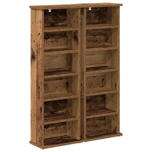 vidaXL Cabinet para CDs 2 uds. Madera envejecida 60 x 17 x 92 cm