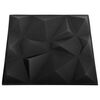 vidaXL Paneles de pared 3D 24 unidades negro diamante 6 m² 50x50 cm