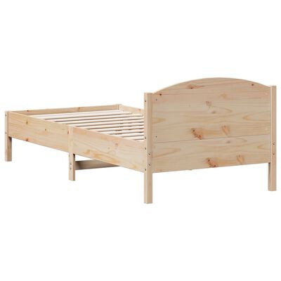 vidaXL Estructura de cama con cabecero madera maciza de pino 90x200 cm