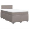 vidaXL Cama box spring con colch&oacute;n tela gris taupe 120x190 cm