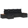 vidaXL Conjunto de sof&aacute; de jard&iacute;n 6 pcs Negro 55 x 62 x 69 cm
