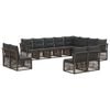 vidaXL Conjunto de sof&aacute;s de jard&iacute;n 12 pcs Gris rat&aacute;n sint&eacute;tico