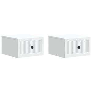 vidaXL Mesita de Noche de Pared con caj&oacute;n 2 pcs 33 x 34,5 x 20 cm