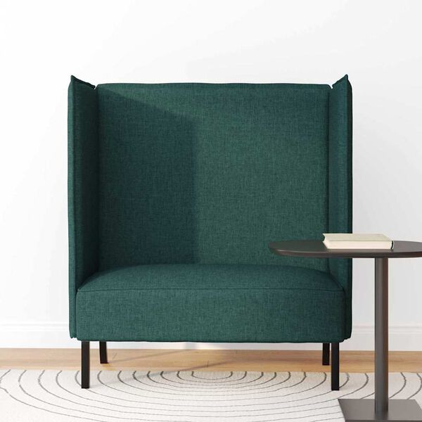 vidaXL Sofa de Espalda Alta 101cm Verde oscuro tela
