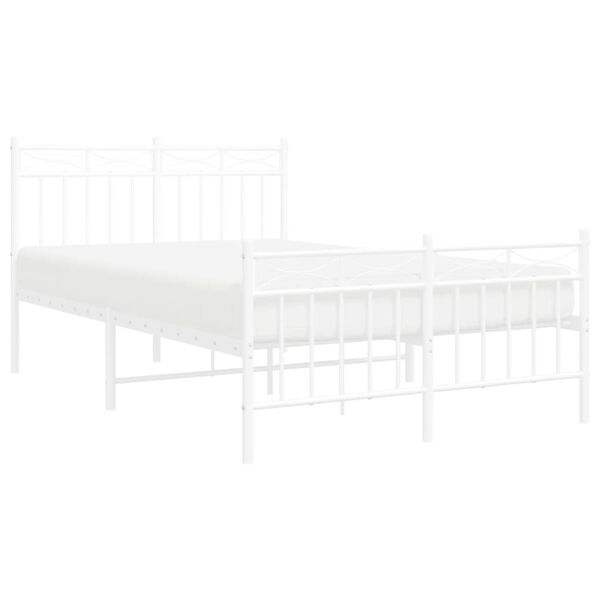 vidaXL Estructura cama sin colch&oacute;n con estribo metal blanco 120x190 cm