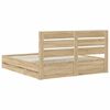 vidaXL Estructura de cama Roble Sonoma 200 x 200 cm Madera Ingenieril
