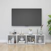 vidaXL Muebles TV 4 uds madera contrachapada blanco brillo 37x35x37 cm