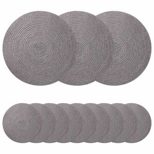 vidaXL Manteles de yute 12 pcs Gris &Oslash; 30 cm 100% Yute Tossa