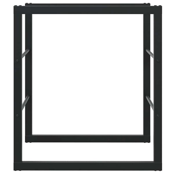 vidaXL Le&ntilde;ero de acero negro 55x30x61 cm